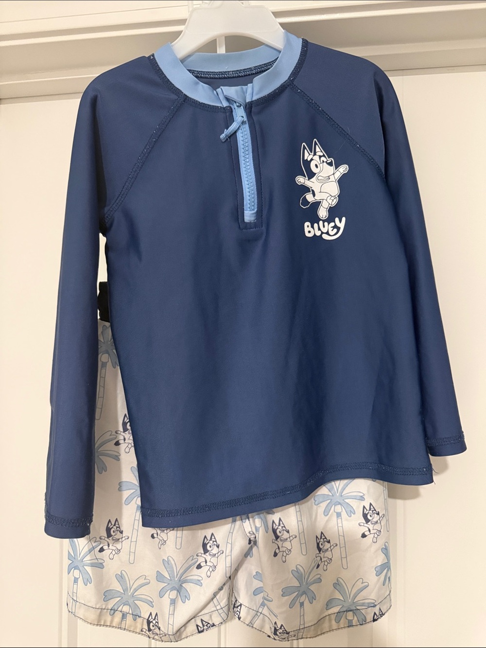 Lucy Navy Rash Guard Top with Light Bluey Graphic